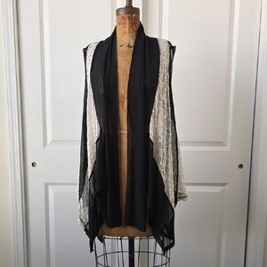 Anic.A Black and White Lace Vest